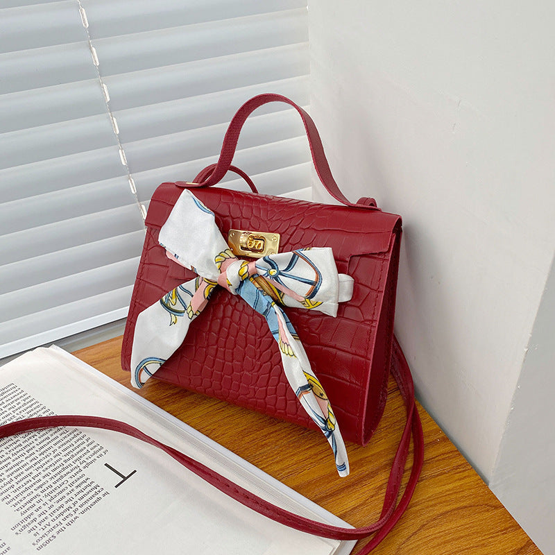 Trendy And Simple Silk Scarf Mobile Phone Kelly Bag