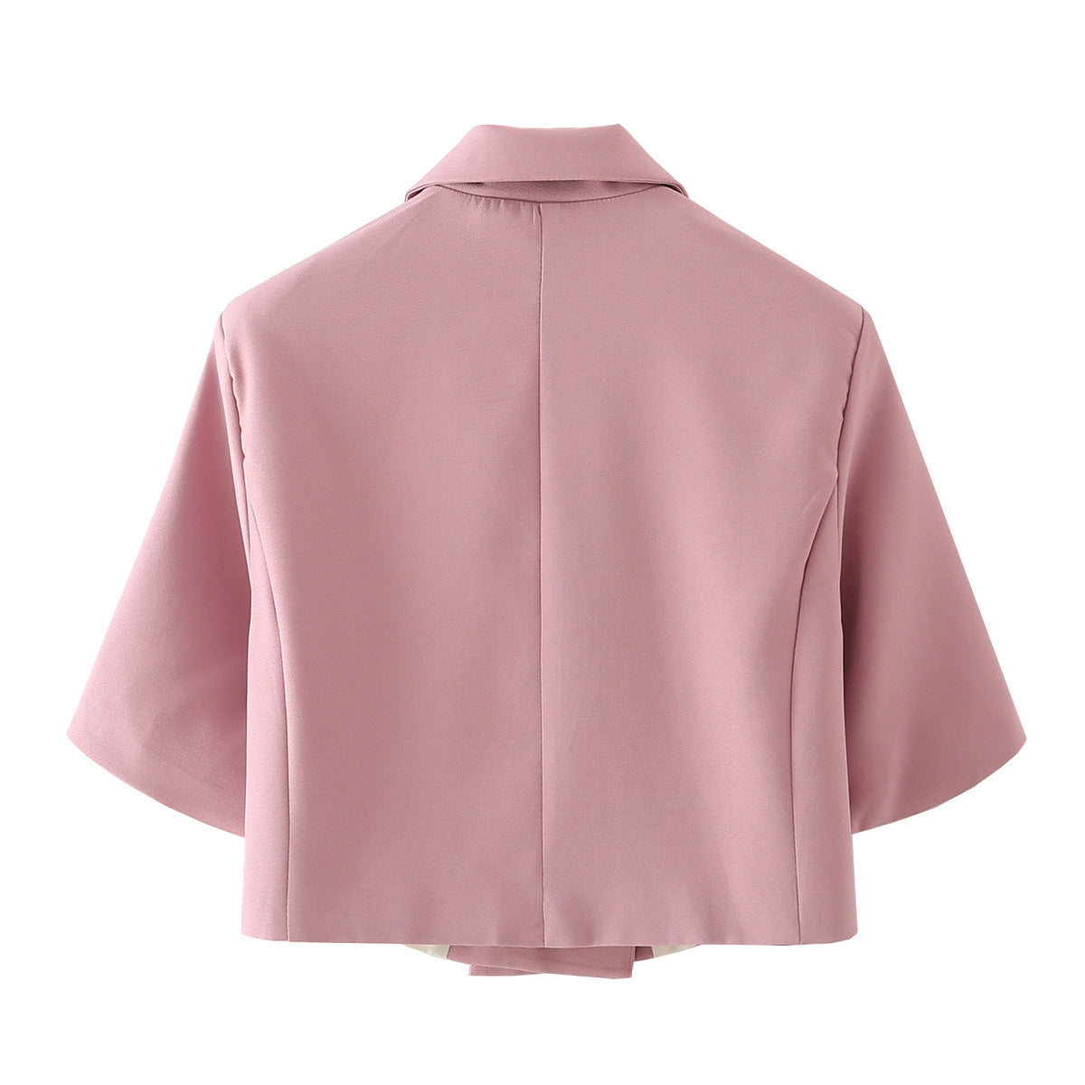 Women's Spring New Pink Short Solid Color Small Suit Jacket