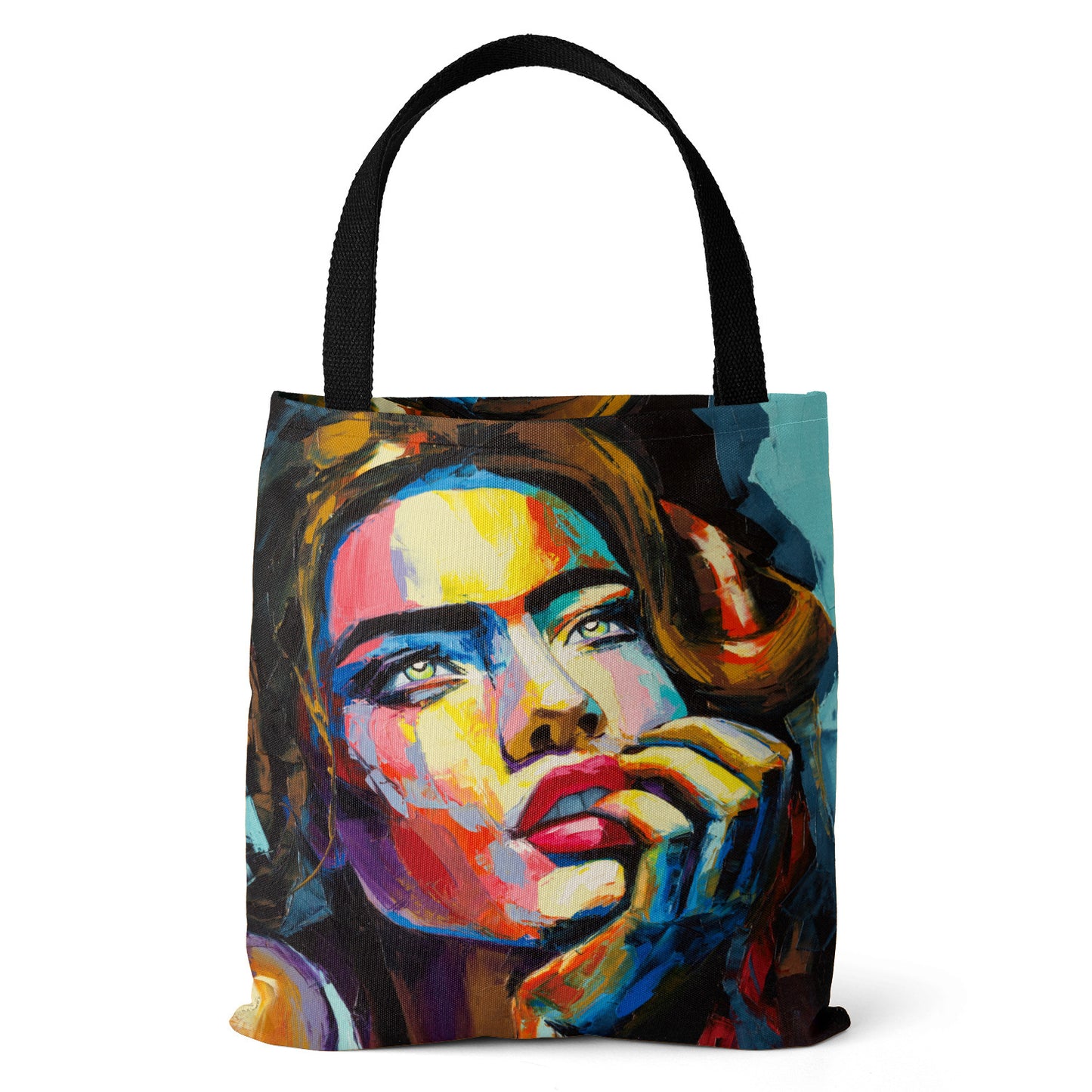 Special Bag Female Oil Painting Print Beach Bag Brutalist Style