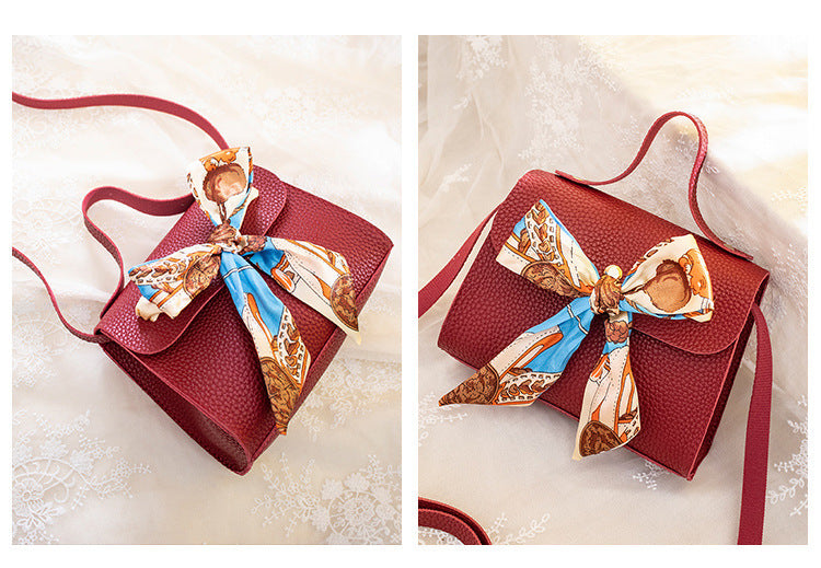 Small square bag ribbon bow Handbag Shoulder Bag