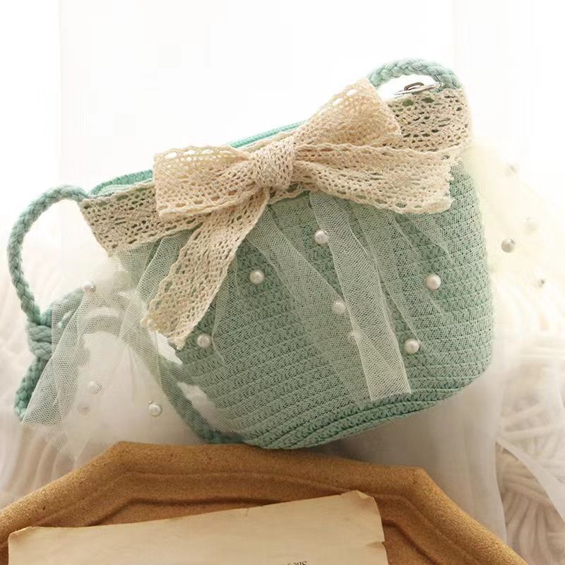 Sweet Bowknot Lace Bag Handmade Pearls