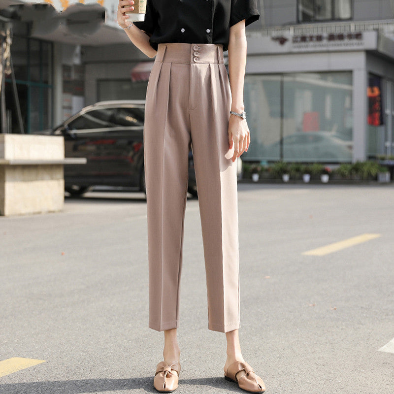 Women's Summer Thin Drape Nine-point Lantern Casual Loose Suit Pants