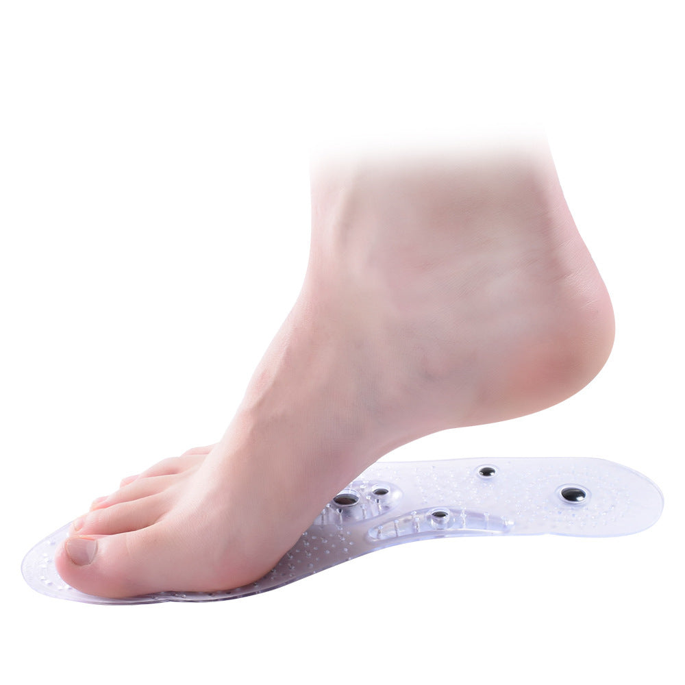 Transparent magnetic therapy insole with 8 magnets