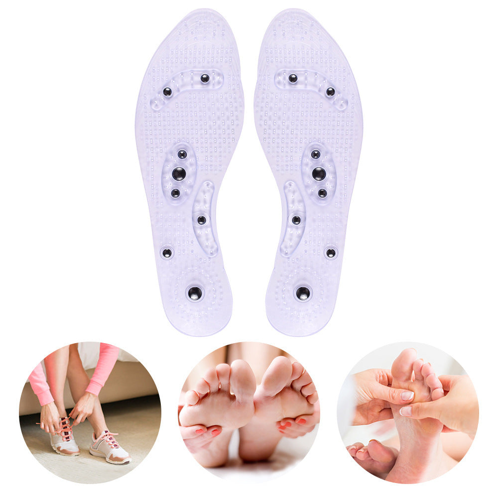 Transparent magnetic therapy insole with 8 magnets