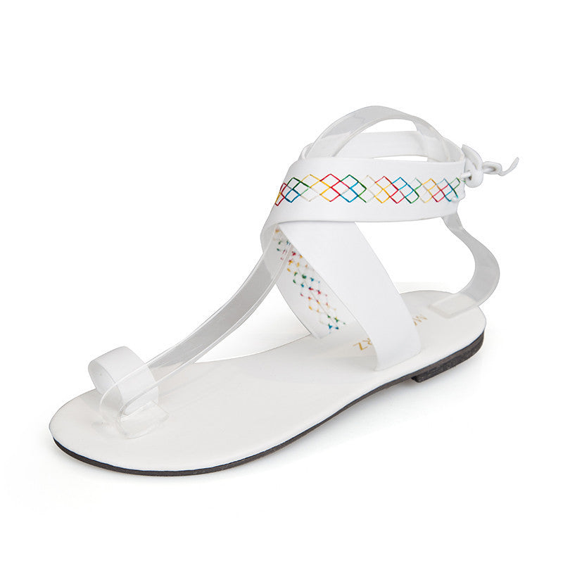 Women's sandals with cross toe straps