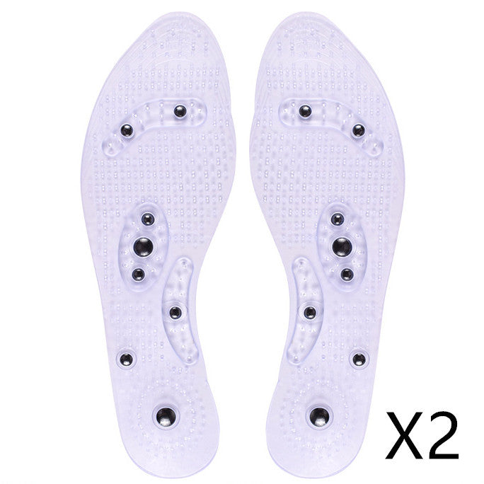 Transparent magnetic therapy insole with 8 magnets