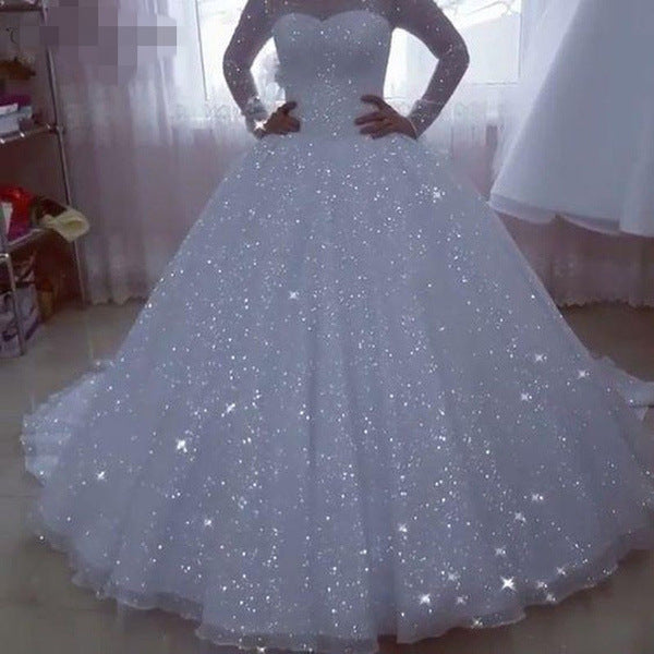 Slimming Tulle Tutu Plus Size Trailing Wedding Dress