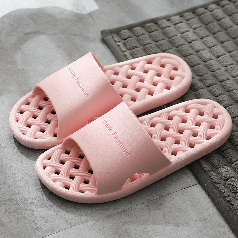 Solid Color Letter Bath Indoor Non-slip Plastic Slipper