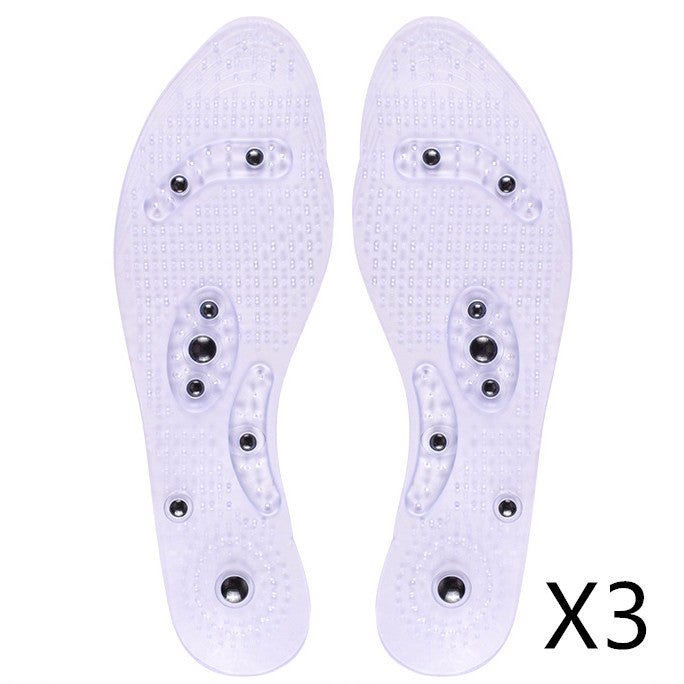 Transparent magnetic therapy insole with 8 magnets