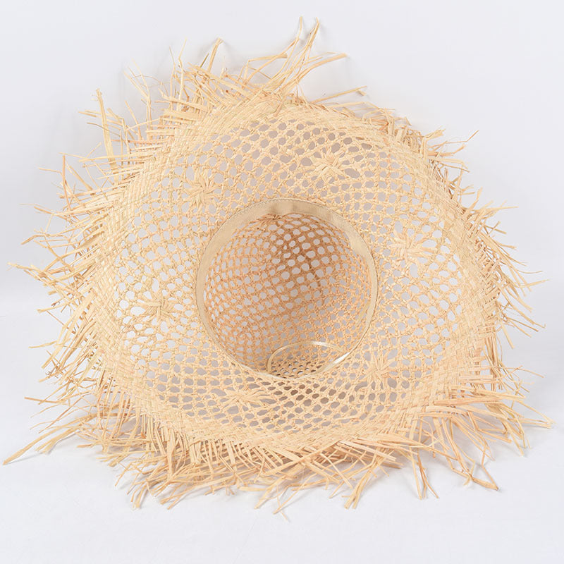 Women's Hand Knitted Hollow Raffia Straw Hat