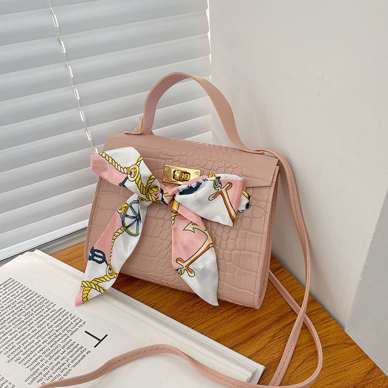 Trendy And Simple Silk Scarf Mobile Phone Kelly Bag